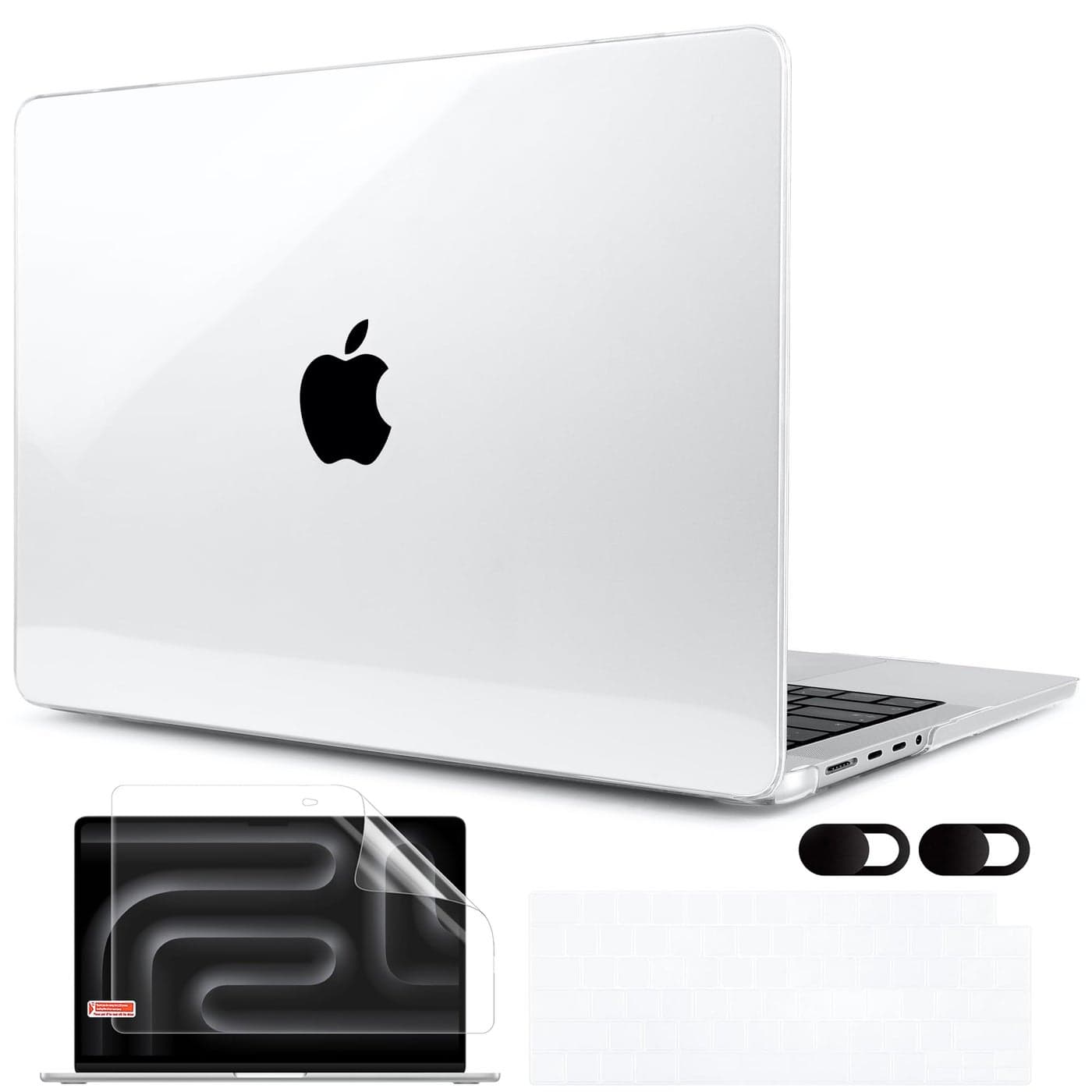 MEEgoodo for M4 MacBook Pro 16 inch Case 2024 2023 2021 Fit Model A3403A3186A2991A2780A2485 M3 M2 M1 ProMax with Touch ID Laptop Hard Shell Case with Keyboard Webcam Cover Crystal Clear