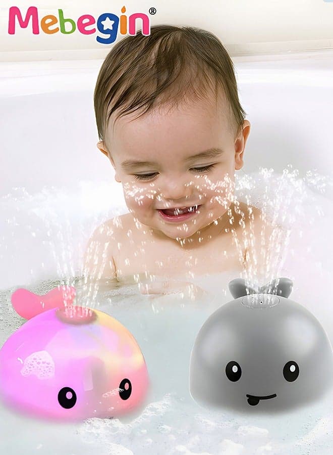 Whale Induction Spray Water Toy with LED Light Up, Baby Bath Toys, Rechargeable Bathtub Fountain Spray Water Toy, Automatic Whale Sprinkler Bathtub Toys, Creative Baby Bath Companion Toy