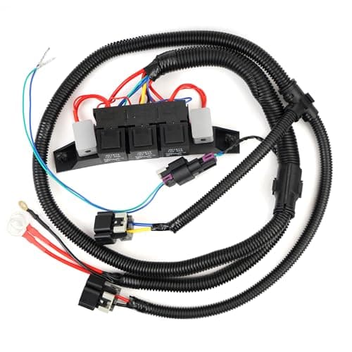 BHB Dual Speed Electric Fan Control Wiring Harness Kit Compatible with Chevy Silverado Suburban Tahoe Avalanche Cadillac Escalade GMC Yukon Sierra Stand Alone Electric Fan Harness Replace 674-00923