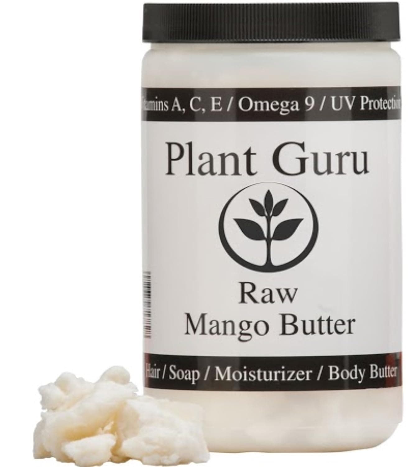 Raw Mango Butter 16 oz 1 lb Jar CHUNKS 100 Pure Natural Unrefined Great for Skin and Hair Growth DIY Soap Making Body Butter Lotions and Creams