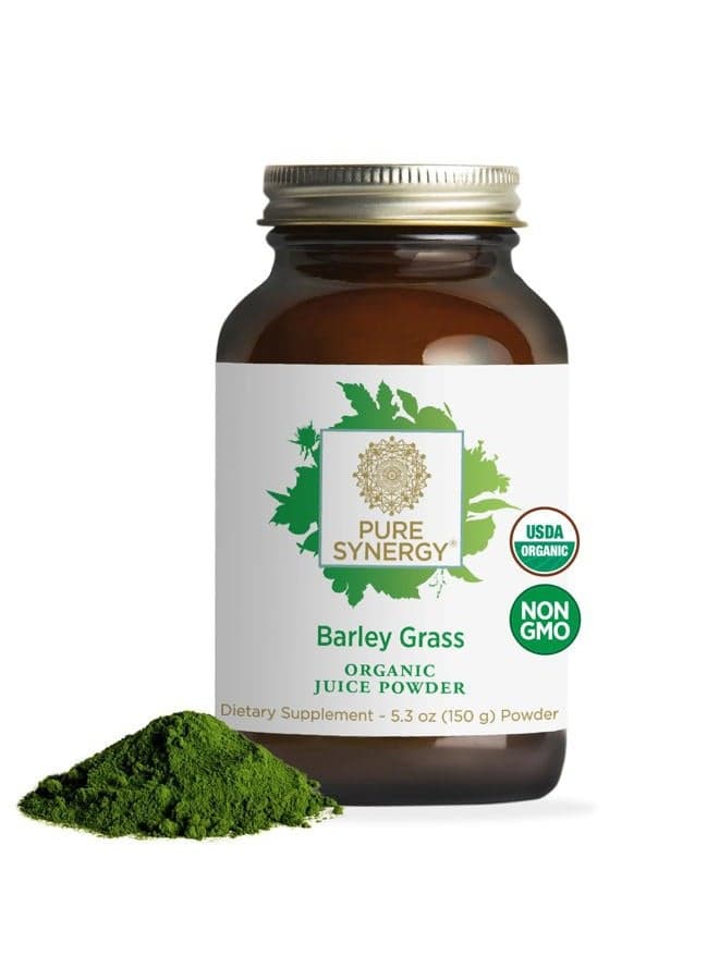 Organic Barley Grass Juice Powder | Chlorophyll-Rich Greens Powder | Organic Cold-Pressed Barley Grass Juice | for Energy, Detox, and Digestion Support (5.3 oz.)