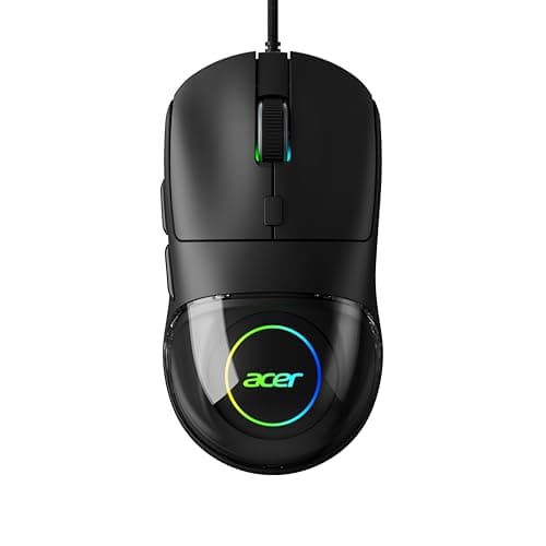 acer Titan X Wired Gaming Mouse | A725 Sensor | 7200 DPI | 125Hz Polling | 13 RGB Modes | 20G Acceleration | 60 in/s Tracking | 1.5M Braided Cable | Durable 3M Click Switches | PC/Laptop Compatible