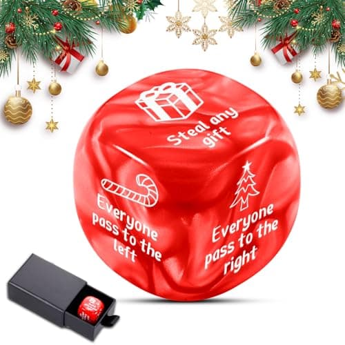 Christmas Games for Family Party Santa Swap Gift Exchange Dice Christmas Stocking Stuffers Exchange Dice Games for Women Men Friends White Elephant Gifts Santa Swap Dice Games for Family Party
