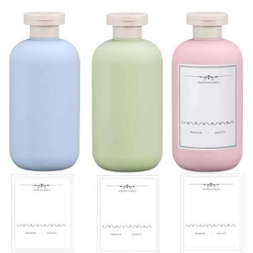 UMETASS 3 PACK Travel Shampoo Bottle Empty Plastic Squeeze Bottles 68oz with Flip Cap Lotion Container for Toiletries Travel Size Shampoo and Conditioner