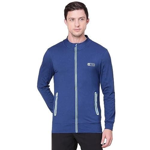 Van Heusen Men's Parka Coat (IHIOJK1L266981002_Blue_XL)