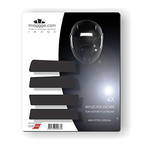 Reflective Stickers for Helmet - Motorbike, Bike, Scooter,... - New Fitted Design - 4 Shapes - German Quality - Black