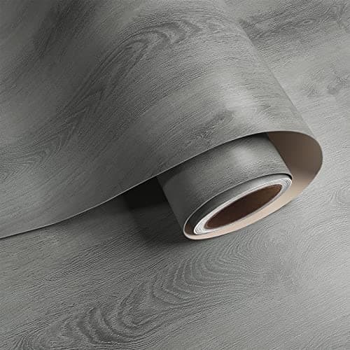VaryPaper Rustic Grey Wood Contact Paper 15.7"x78.7" Wood Wallpaper Peel and Stick Countertops Waterproof Self Adhesive Wood Vinyl Wrap Removable Wallpaper for Cabinets Desk Counter Top Stick Paper