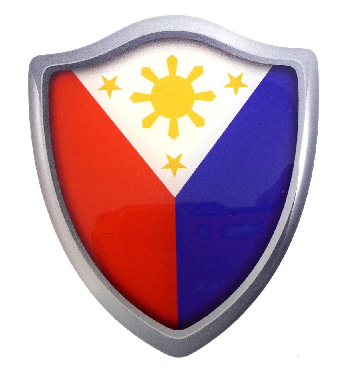 Philippines Flag Shield Domed Decal 3DLook Edge Emblem Resin car Sticker 2.6"x3"
