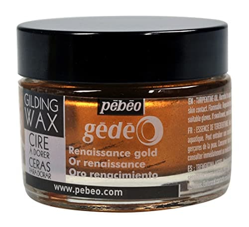 Pebeo Gilding Wax - Metallic Gilders Paste, Antiquing Wax for Furniture, Plaster, Glass, Paper, Metal, and More, Art and Craft Supplies, 5.6 Ounce Jar, Renaissance