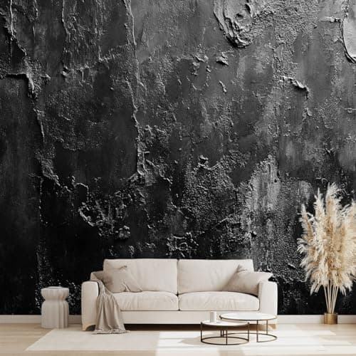 WXHFM Grey Vintage wall Mural Black Abstract Wallpaper for Bedroom 160x108Not Peel and Stick