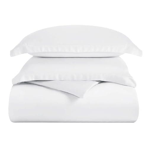 Superior 300 Thread Count Duvet Cover Set, 100% Modal from Beech, Solid, Full/Queen, White