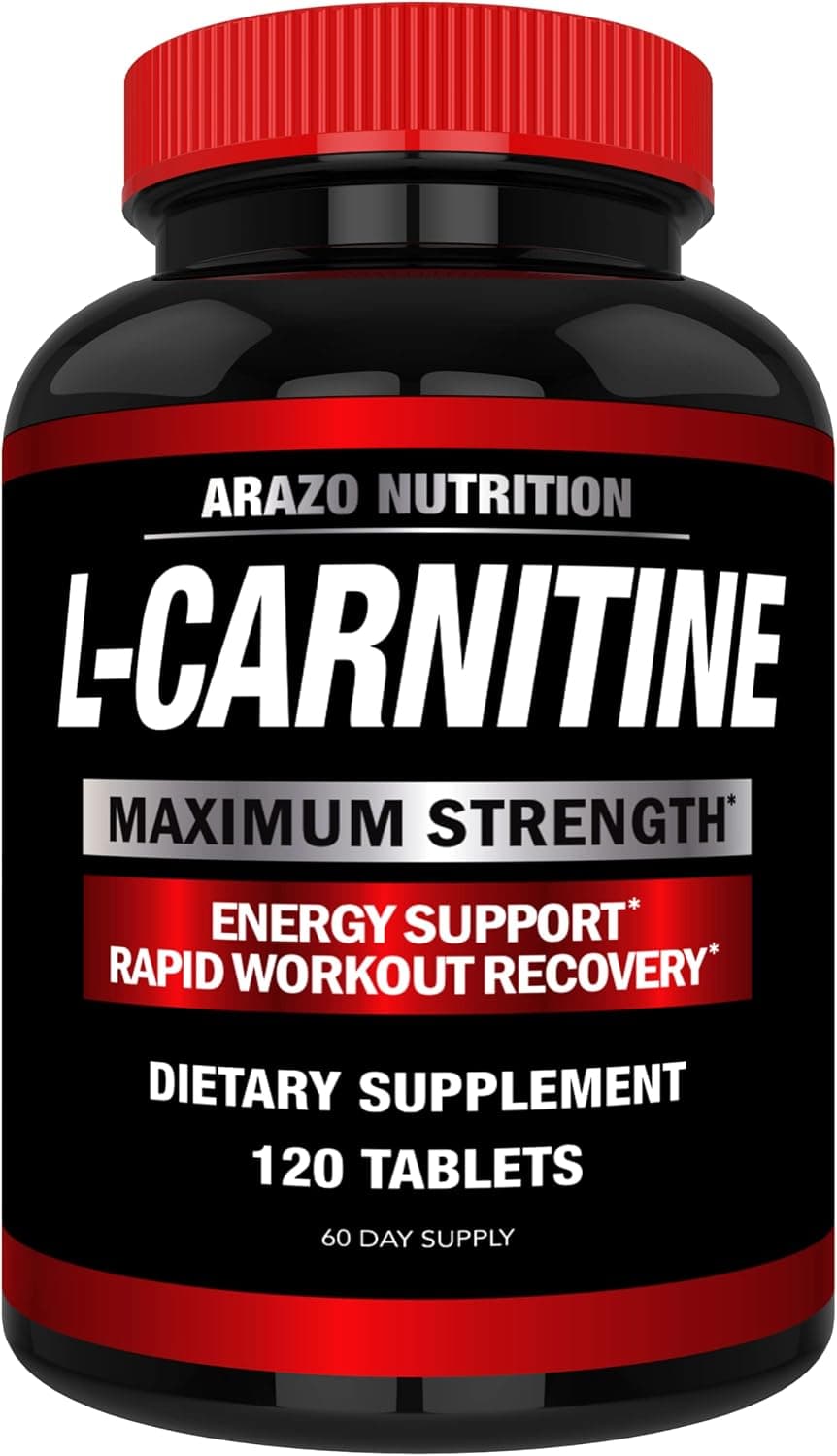 Super Strength LCarnitine 1000mg Servings Plus Calcium for Boosted Metabolism and Improved Muscle Gain Arazo Nutrition