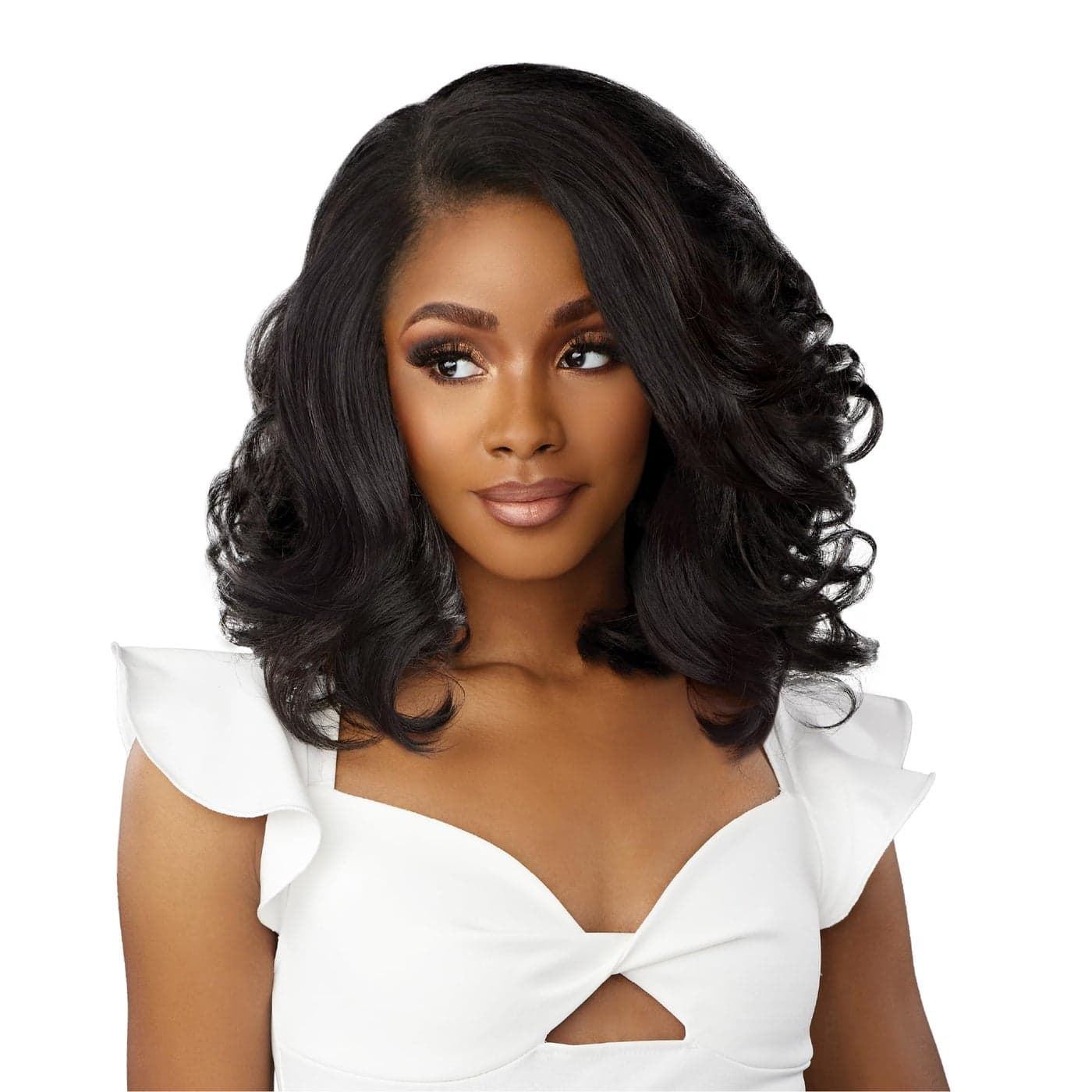 Sensationnel Dashly Lace Front Wig Unit 40 Hand Tied Laceparting Ear to Ear Synthetic 1B OFFBLACK