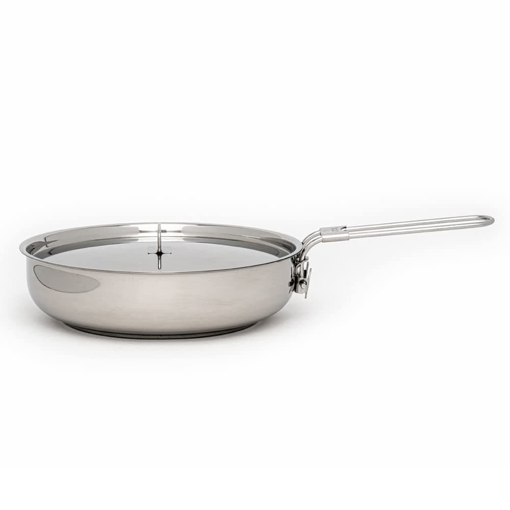 The Pathfinder School Stainless Steel Folding Skillet and Lid 8Inch