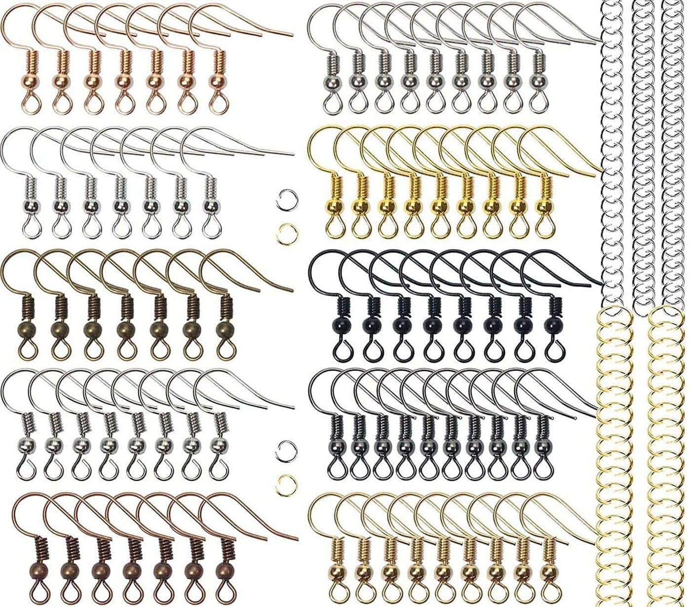 DIY Crafts 100 Grm Jump Ring, Antique Bronze, 1000+ Jump Rings & 24 Pcs Hypoallergenic Earring Hooks, 4mm - 10mm for Jewelry Making Key Rings Necklace (100 Grm Jump Ring, Antique Bronze)