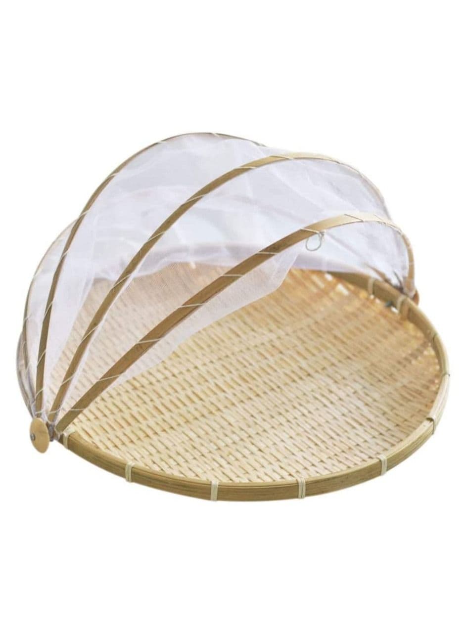 1pc Woven Dish Cover Food Storage Cover Dish Cover Bamboo Basket Dish Cover