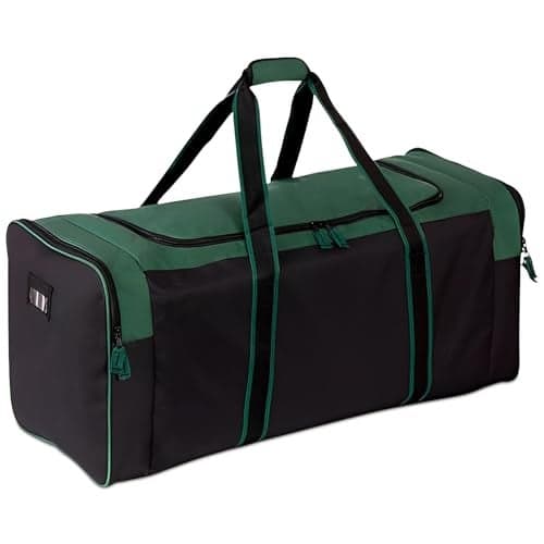 Jetstream Heavy Hockey Bag | Duty Multi Pocket Travel Duffel Bag | Large Sports Gym Equipment with Water Repellency | Foldable Luggage Bag with Padded Handles For Camping (36 Inch, Green)