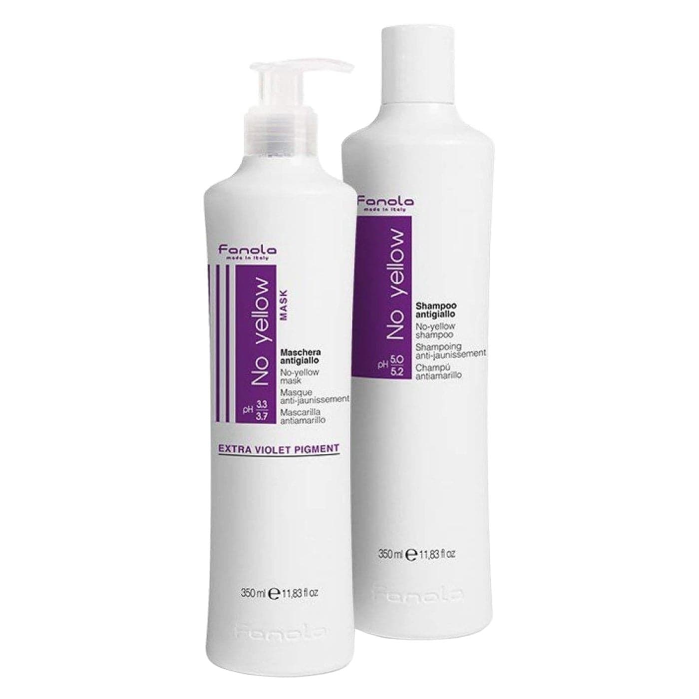 Fanola No Yellow Shampoo Mask 118 oz 2pk Purple AntiBrass Toner for Blonde Silver Gray Highlighted Hair Color Depositing Mask to Remove Brassiness from Bleached Locks