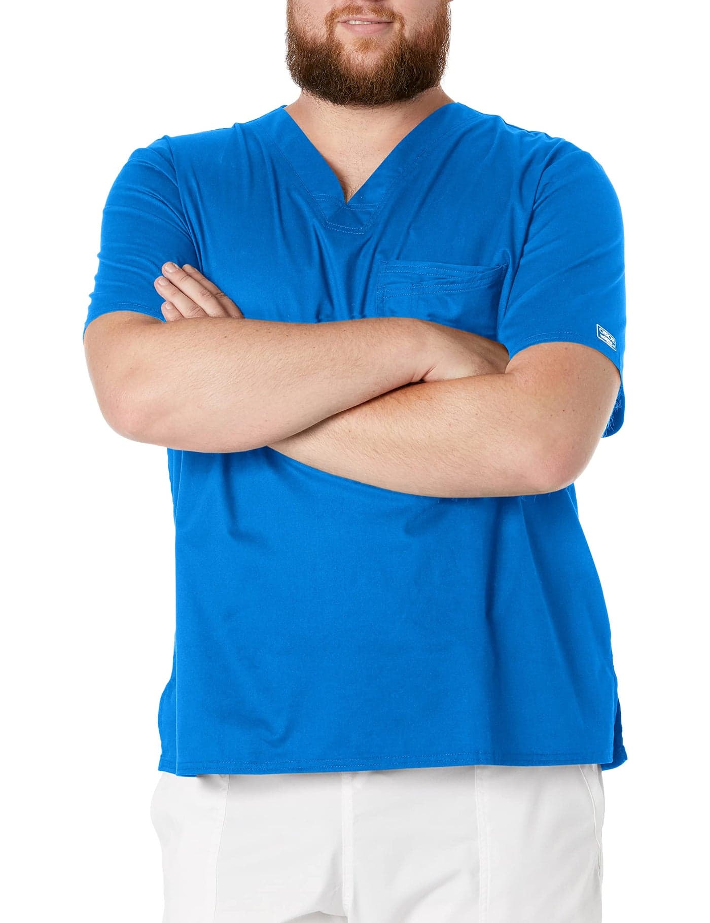 Cherokee Men's Premium Core Stretch V-Neck Scrub Top, Royal, X-Large