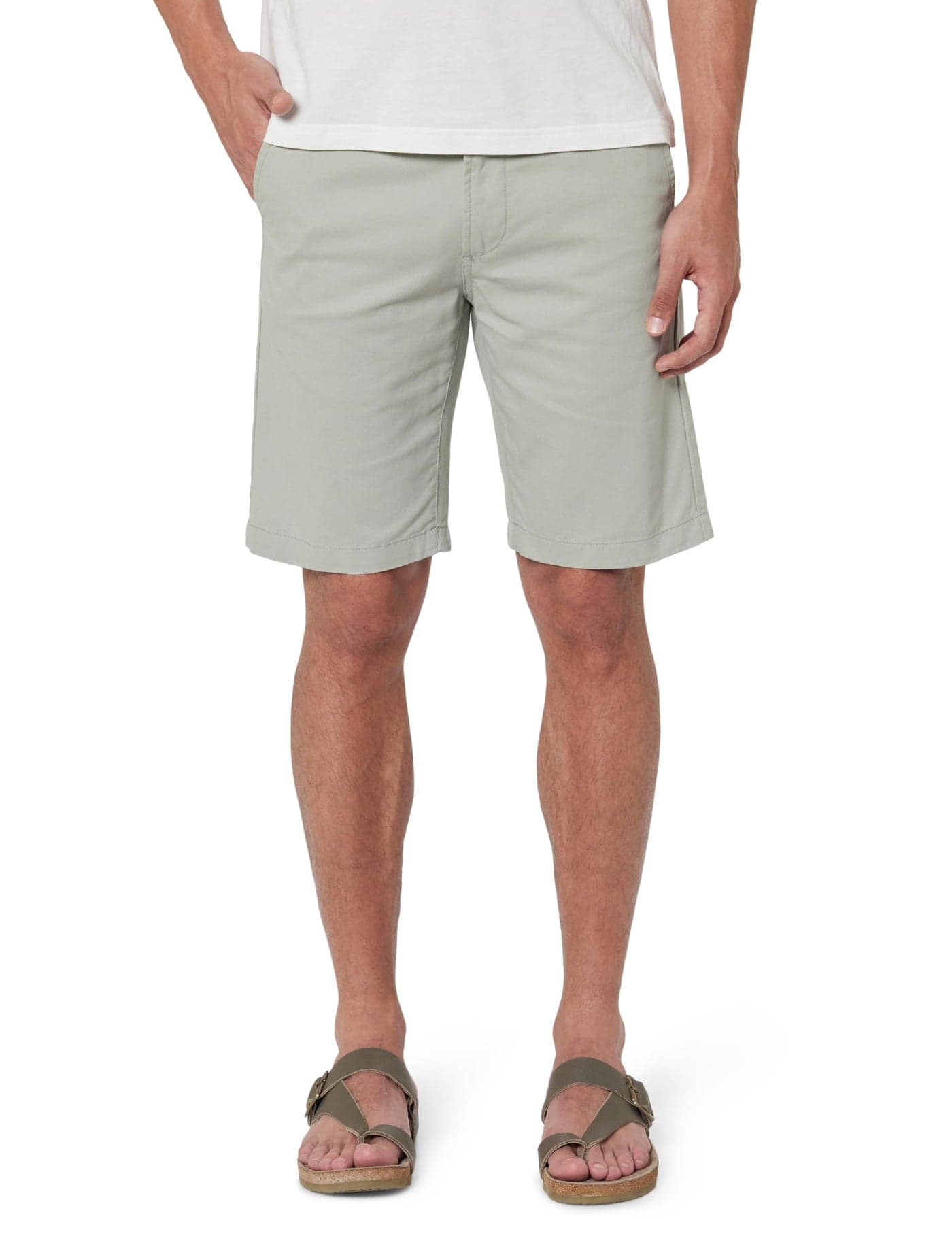 Peter England Men's Regular Fit Knee-Length Cotton Casual Shorts with Multiple Pockets for Summer Wear Light Grey