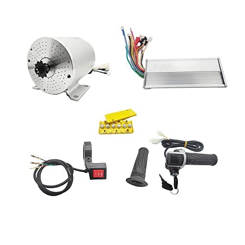 1000W Electric Brushless DC Motor Kit - 48V 3500rpm Brushless Motor with 20.8A Speed Controller and Throttle Grip Kit for Go Karts E-Bike Electric Throttle Motorcycle Scooter