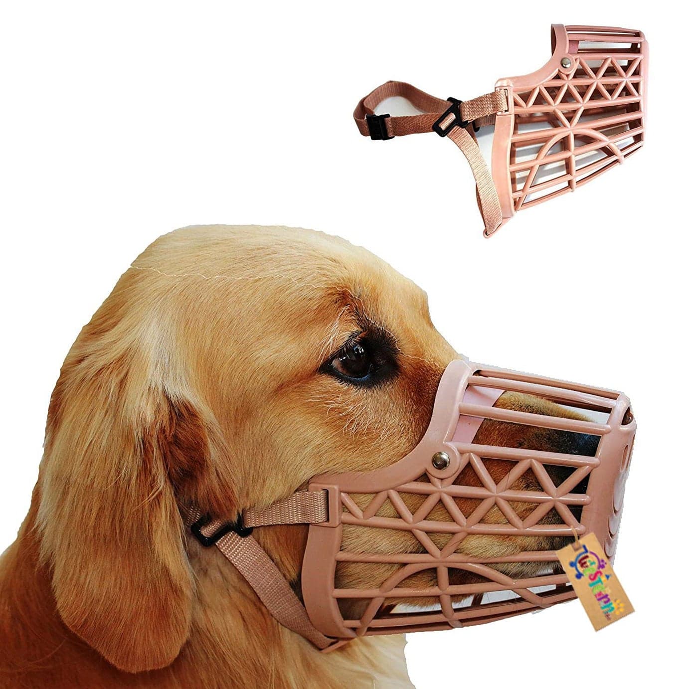 Western Era Adjustable Strap Dog Muzzle - Ensure Pet Safety & Comfort, Prevent Biting Behavior - Perfect for Medium-Sized Dogs, Ideal for Walks, Training & Grooming (Beige Extra Small)