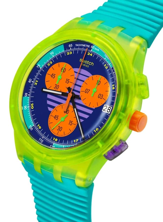 Unisex Watch Plastic Quartz SWATCH NEON WAVE