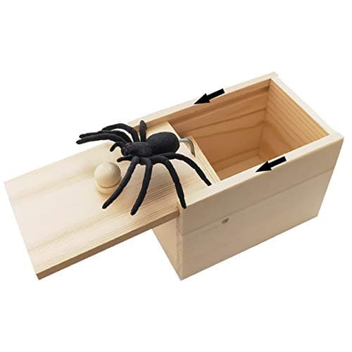 Rtudan Original Spider Scare Prank Box Hilarious Wooden Scare BoxHandmade Fun Joke Scarebox ToyPractical Gift Toy Spider Prankoy Prank for Kids Adults