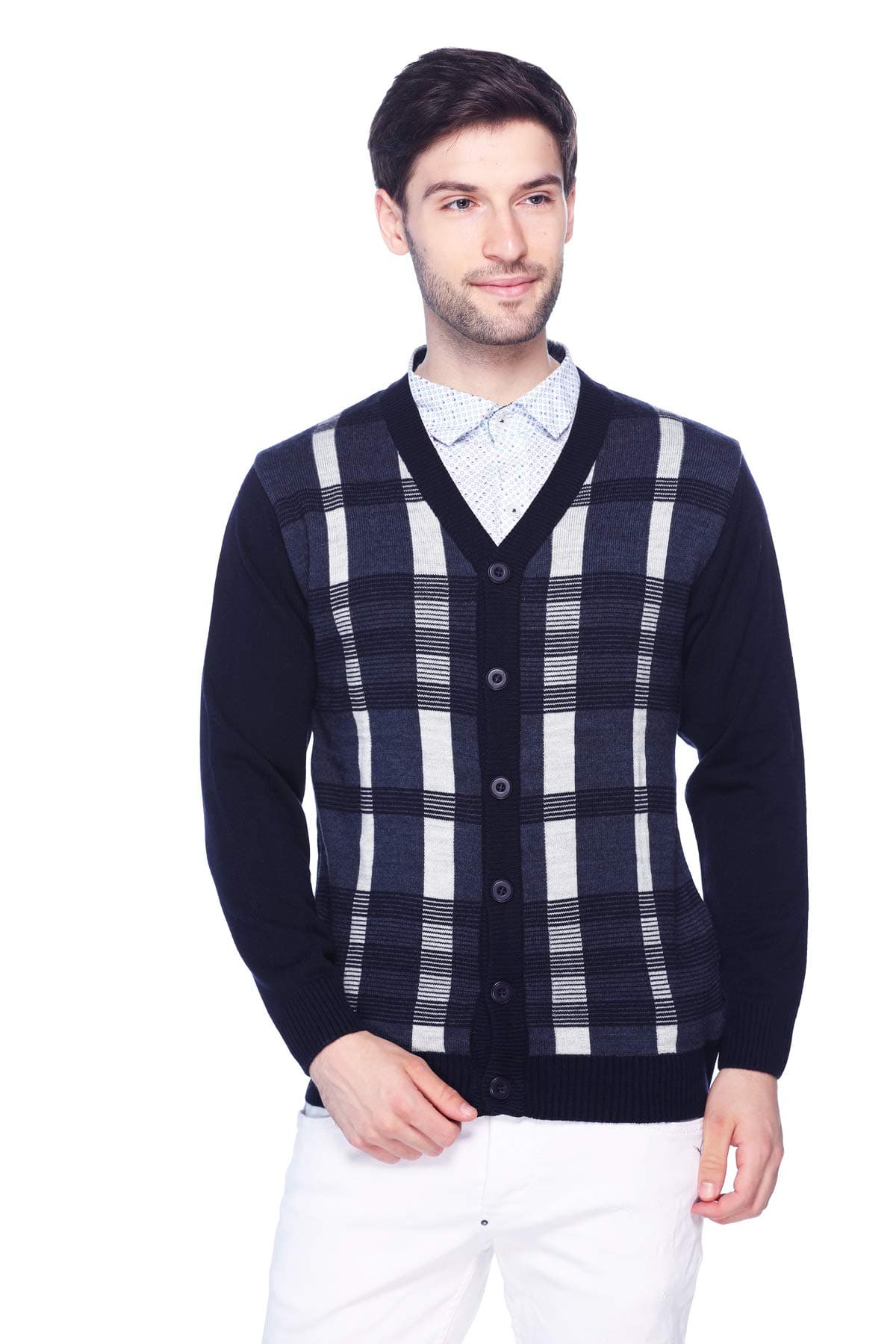 aarbee Men's Acrowool V-Neck Sweater (po_coat_navy_2XL_Navy_XX-Large)