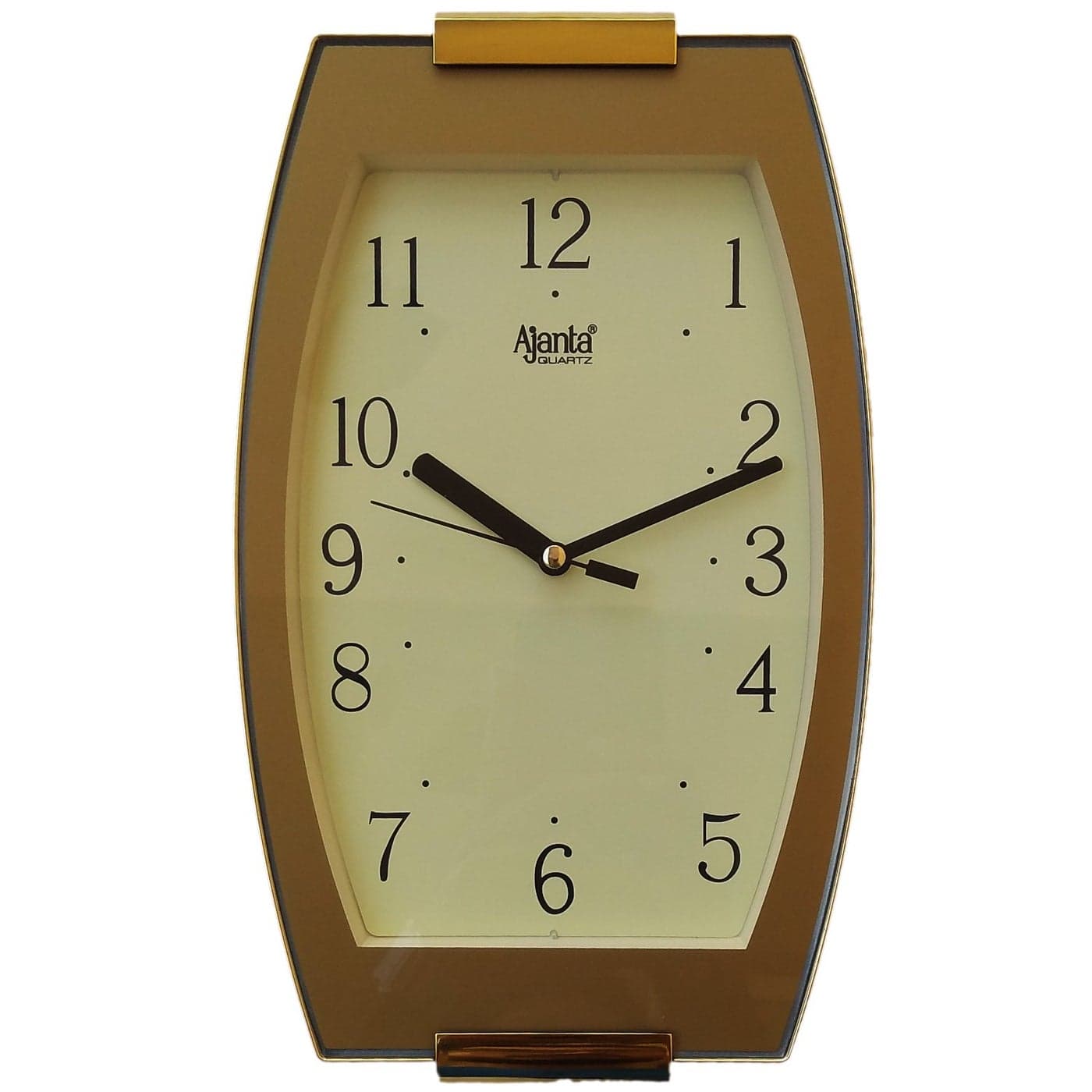 Ajanta Plastic Wall Clock for Home and Offices (28 cm x 17 cm, Step Movement, Ivory)