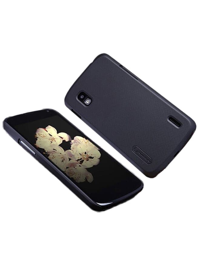 Lg Google Nexus 4 E960 Frosted Hard Shield Phone Case Cover With Screen Protector Black