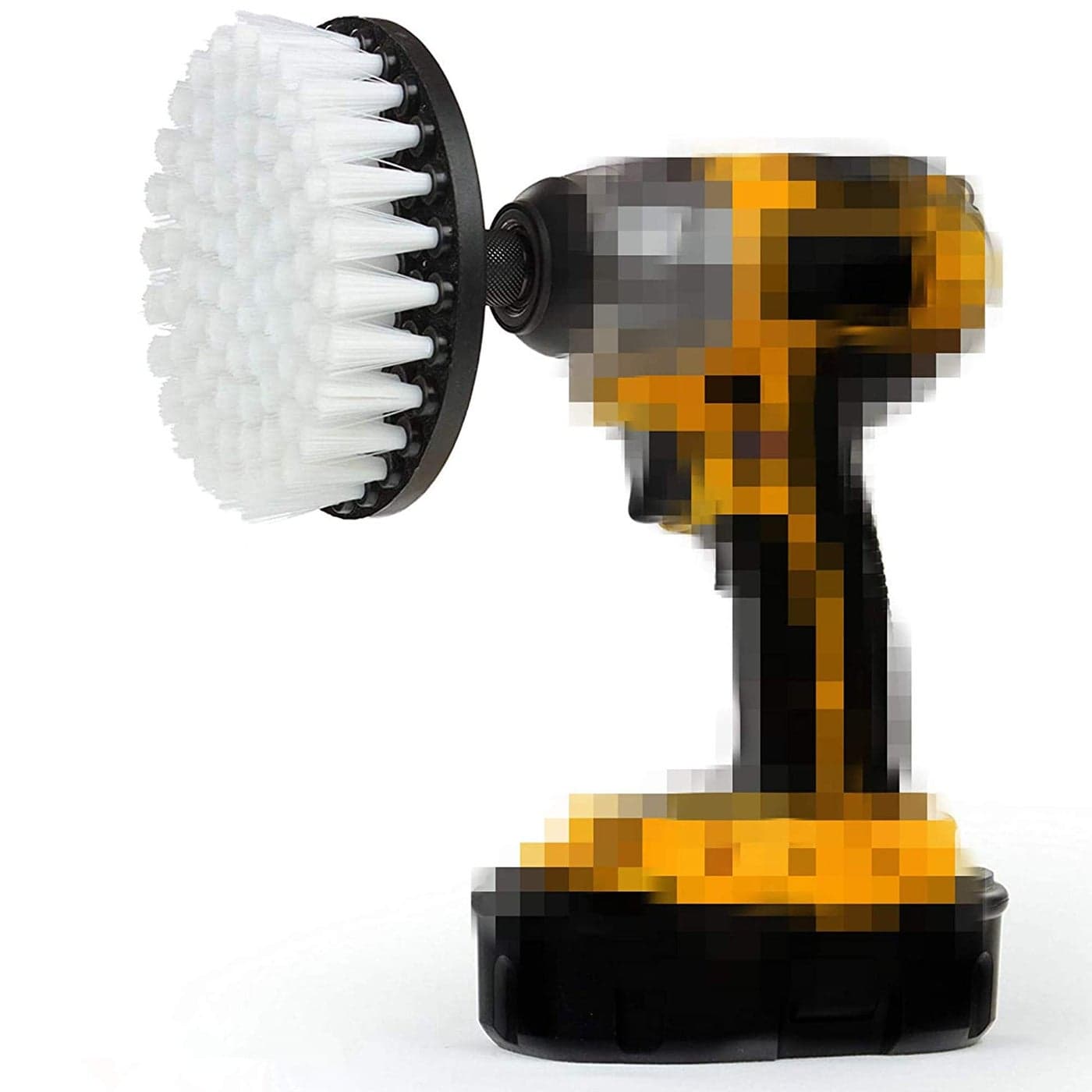 DUOSHIDA Drill Brush 5 inch White Soft Bristle Clean Fiberglass Tub Microfiber Upholstery Auto Carpet Boat Seat with Quick Change Shaft