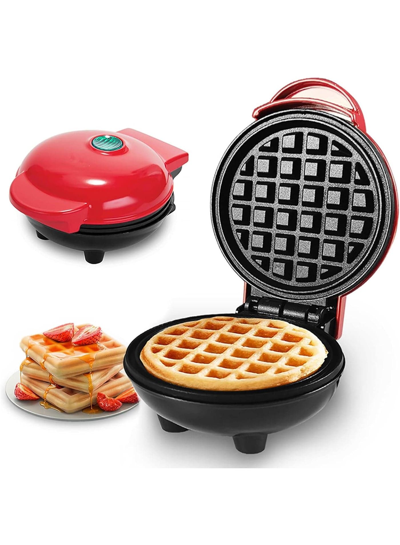 Mini Electric Waffle Maker with 4-Inch Cooking Surface and Non-Stick Coating Designed for Fast Heating, Easy Cleaning, and Creating Perfect Golden Waffles for Breakfast, Brunch, or Dessert Treats