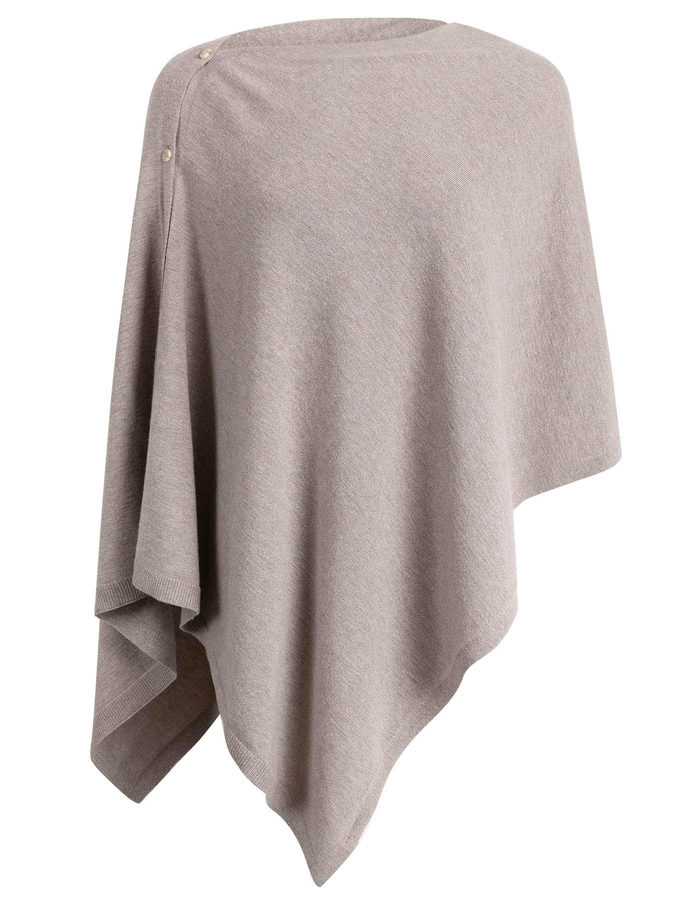 PULI Women's Versatile Knitted Shawls Scarf Poncho Sweater with Buttons Lightweight Spring Summer Fall Wraps oatmeal
