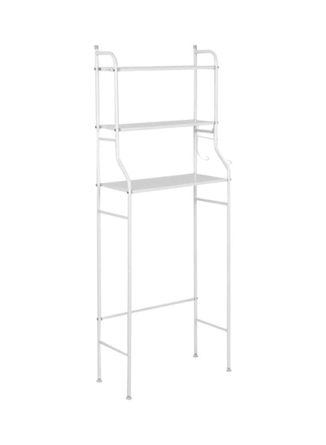 3-Layer Metal Storage Rack White 68x25x152cm