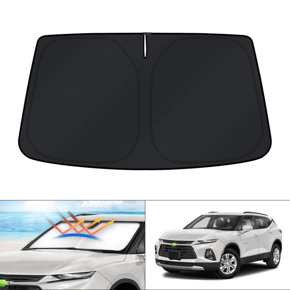KUST Windshield Sun Shade for 20192025 2026 ChevroletChevy Blazer Accessories Window Sunshade Sun Visor Protector Foldable Blocks UV Rays Keep Car Cooler