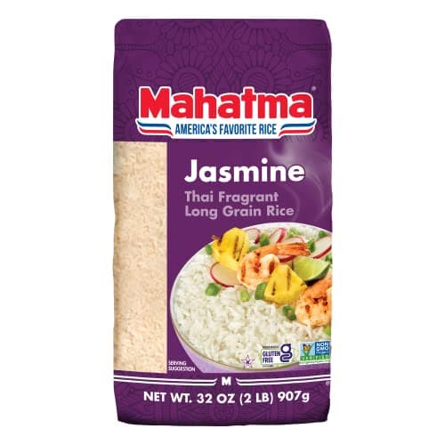 Mahatma Jasmine 2lb Bag of Rice Thai Indian or Cambodian Fragrant Flavored Rice Stovetop or Microwave