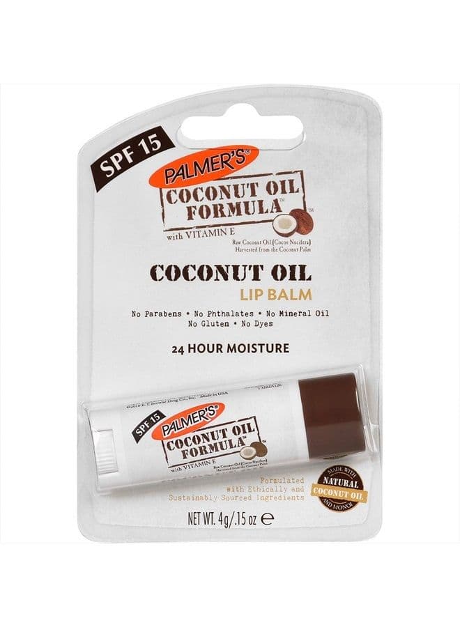 Coconut Oil Formula Lip Balm with SPF 15, 0.15 Ounce
