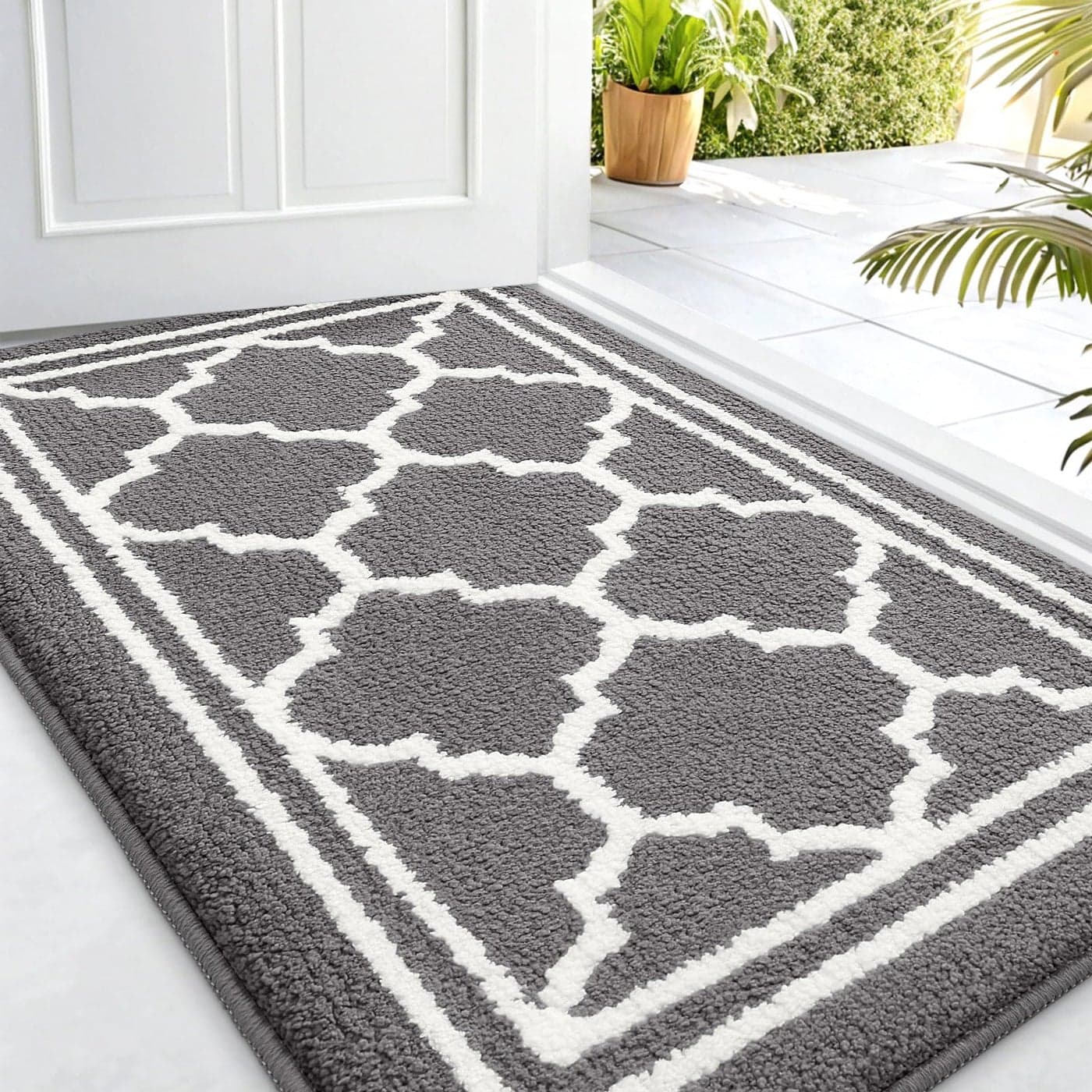 Buganda Indoor Door Mat DirtResistant and Absorbent Doormat AntiSlip Low Profile Floor Mats for Inside Entryway Front and Back Door Entrance 32x20 Inches Grey