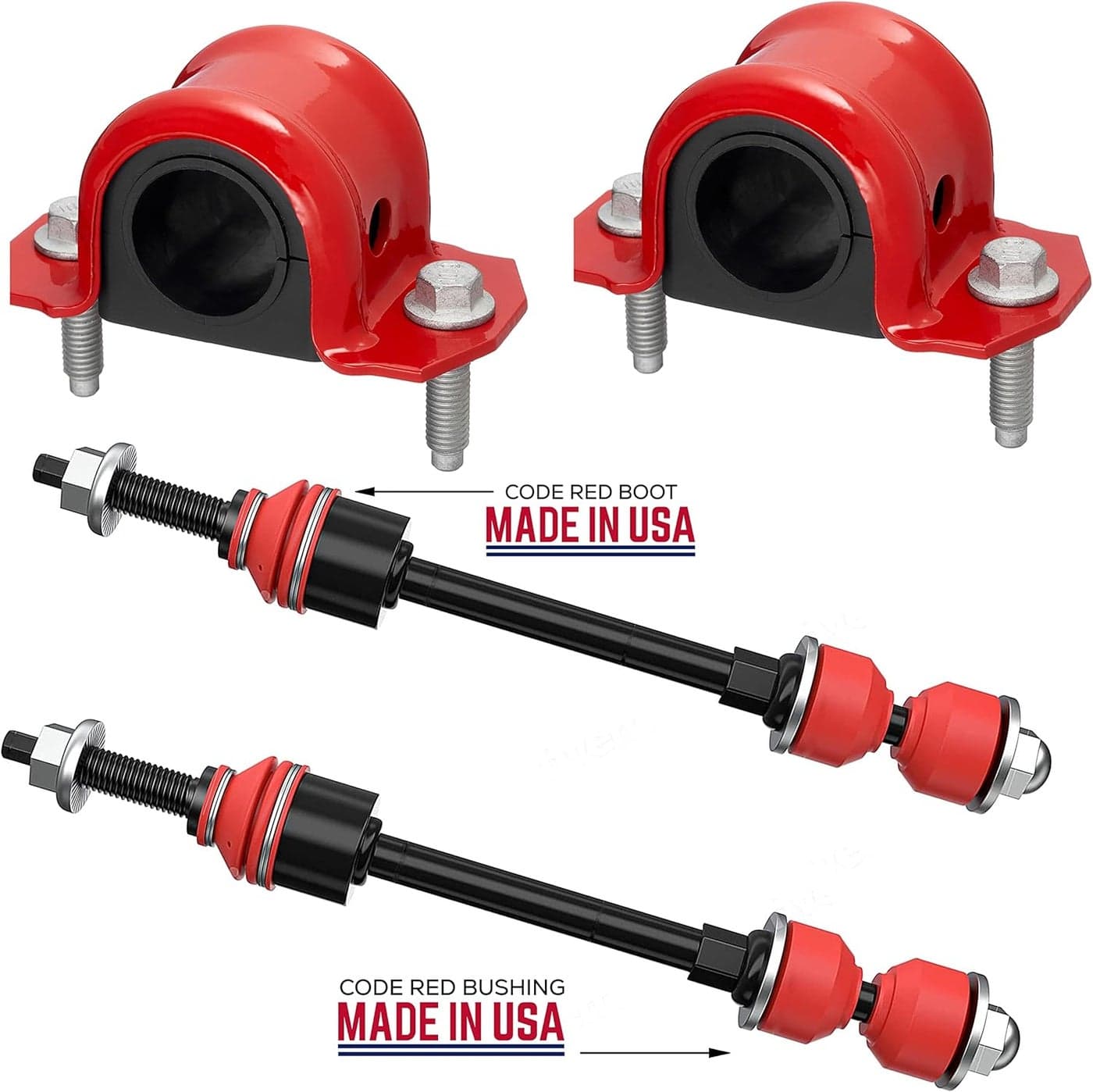 Suspension Dudes 6 PC Front Sway Bar Link Kit + Code Red Extreme Bracket/Bushing Kit for Ram 1500, 2500, 3500
