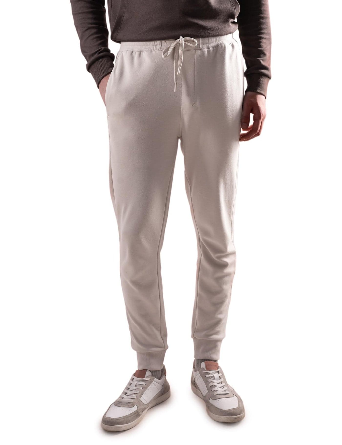 Damensch Regular Fit Cotton Blend Back & Concealed Side Pockets Drawstring Closure Super Comfortable Material Block Joggers for Men, Lower for Men Pack of 1 -Bright Beige-M