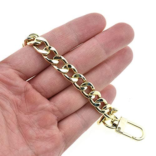 HAHIYO Purse Chain Strap Length 157 inches Light Gold for Shoulder Cross Body Sling Purse Handbag Clutch Replacement Strap Comfortable Flat 04 Wide Enough 24mm Extra Thick Metal Strap 1 Pack