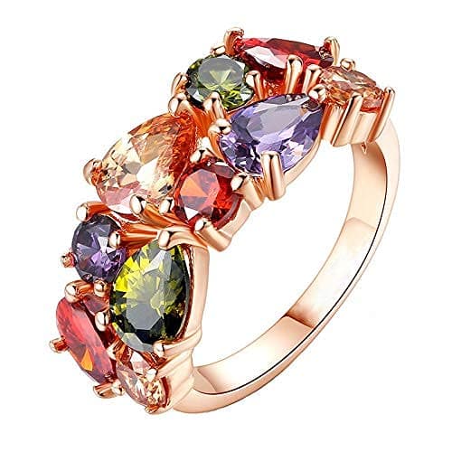 Fashion Frill Women's Ring Butterfly Design Silver Plated Adjustable Finger Ring For Women Girls Valentine Ring Red Crystal Rings Jewellery for Women Anniversary Gift for Wife (Adjustable)