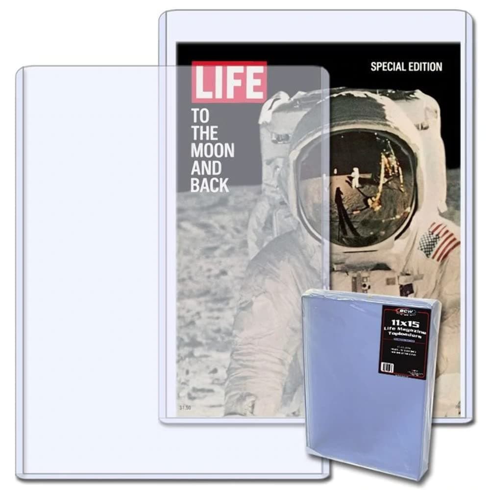 BCW Life Magazine Topload Holder Pack of 10 Premium Rigid PVC Construction 11x15 in 7mm Holders Life Magazine Toploaders For Storage and Display Of Magazines photos or prints