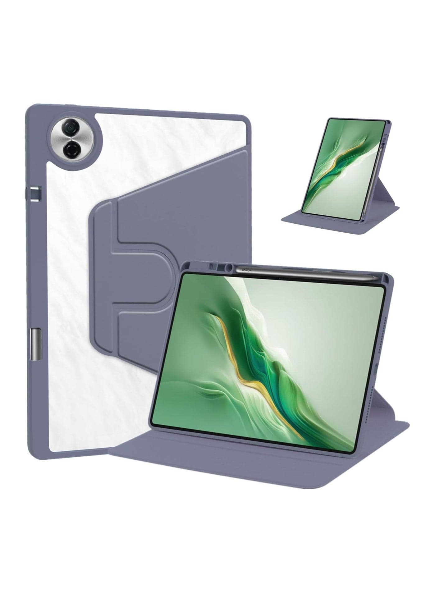 Case Compatible with Honor Pad 10 12.1 Inch 2025 Tablet, Rotating Bracket Flip Cover Intelligent Protective Cover with Pen Slot and Auto Sleep/Wake-up (Purple)
