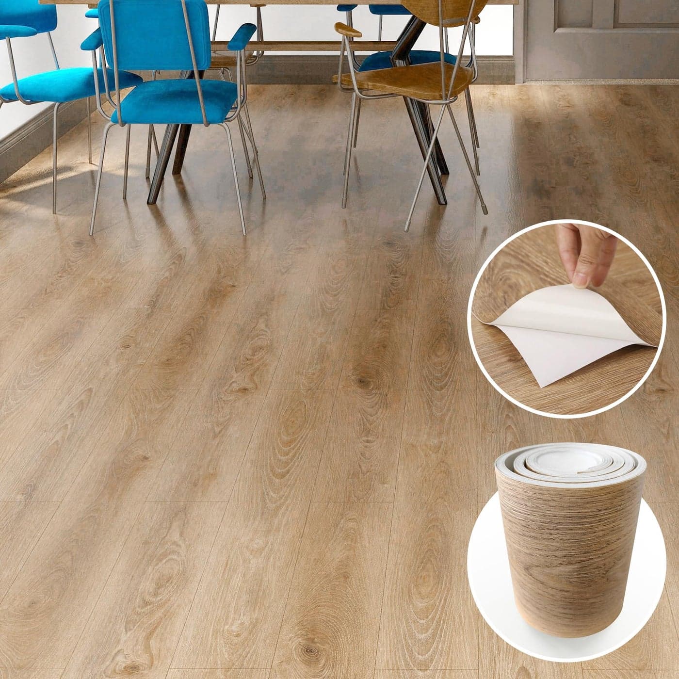 Lareko 54 SqFtWood Peel and Stick Floor Tiles36 Pack Brown Vinyl Flooring No Adhesive Residue 366 Waterproof and NonSlip Laminate Flooring for Renters Bathroom Living Room Honey