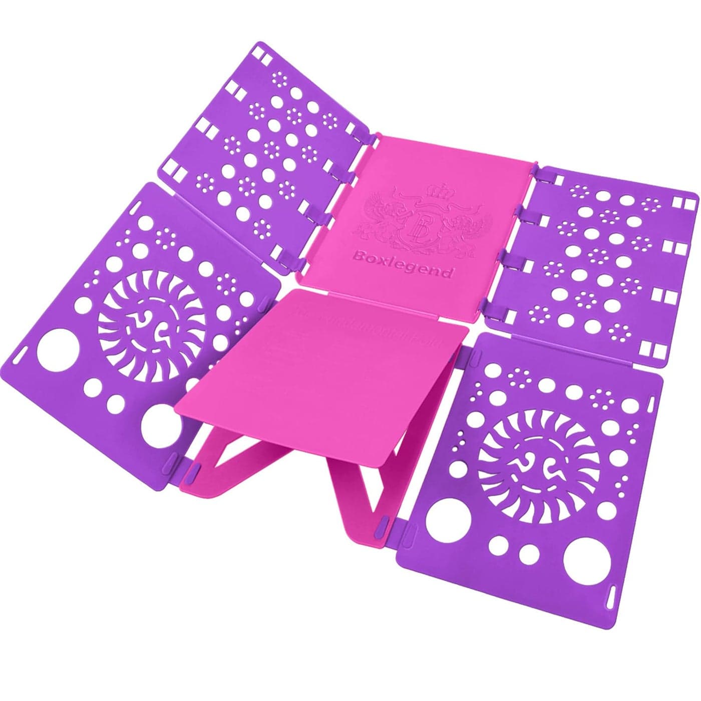 BoxLegend Version 3 Shirt Folding Board t Shirts Clothes Folder Durable Plastic Laundry folders Folding Boards Helper Tool for Adults and Children (Purple)
