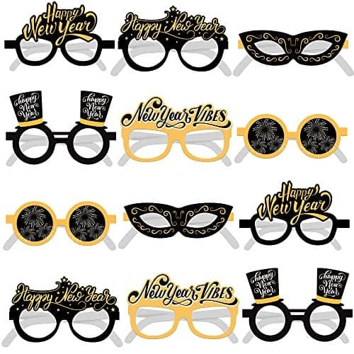 KatchOn 2026 Glasses New Years Eve Pack of 12 New Years Eve Party Supplies 2026 New Years Eve Glasses for NYE Party Favors 2026 Happy New Years Decorations 2026 NYE Decorations 2026