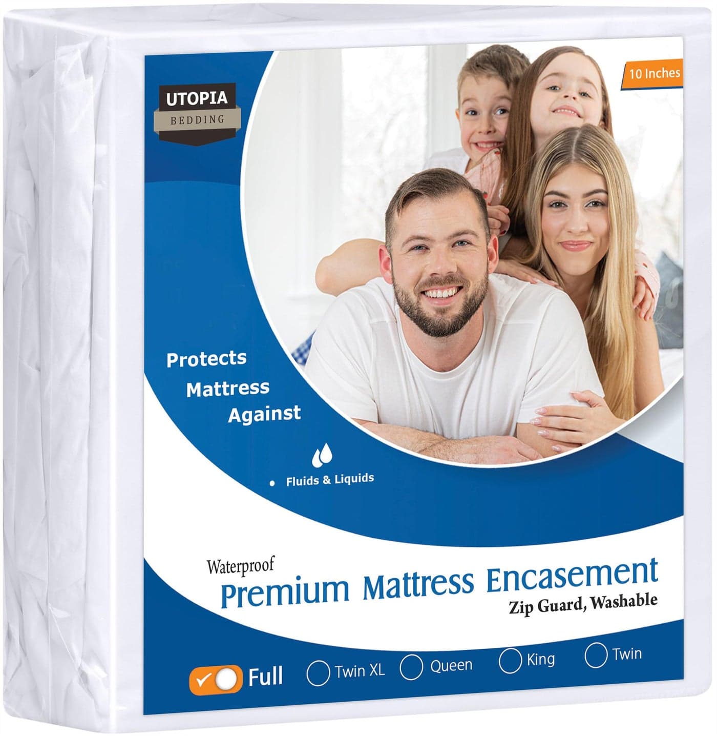 Utopia Bedding Premium Waterproof Bed Bug Mattress Cover Full Zippered Mattress Protector 10 Inches Deep Dust Mite Proof 6Sided Mattress Encasement for Bed