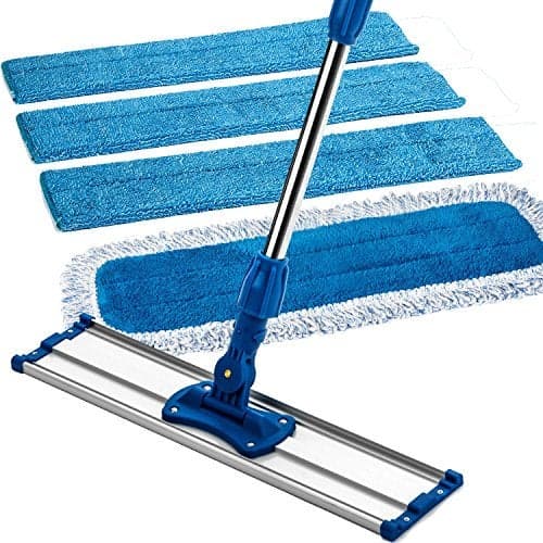 Zflow 18 Professional Microfiber Mop Commercial Stainless Steel Handle with Microfiber Dust Pad 3 Wet Pads